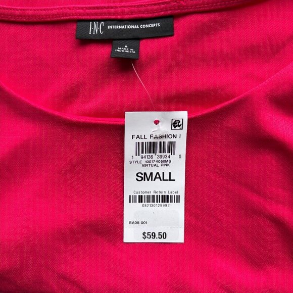 INC International Concepts Women's Hot Pink Long-Sleeve Side-Zipper Top NWT - Picture 5 of 5